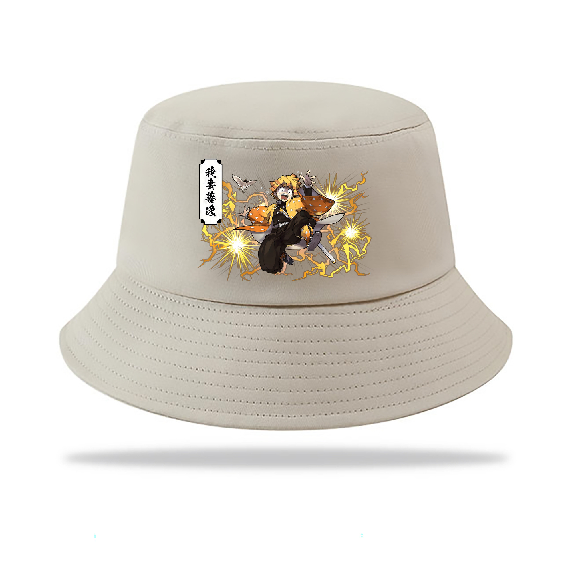 （画像用） 鬼滅の刃（きめつのやいば）我妻 善逸／あがつま ぜんいつ Agatsuma Zenitsu アウトドア日除けバケットハット